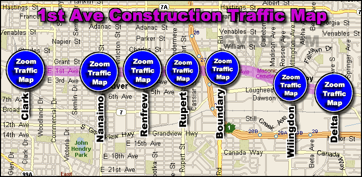 Hwy 7 at Delta Ave Traffic Zoom Map